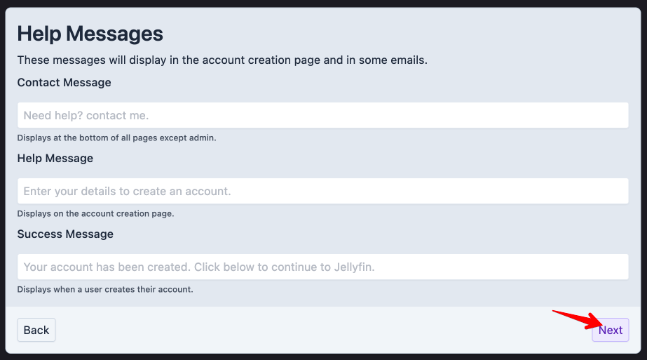 Jellyfin Accounts - Contact Setup