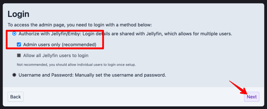 Jellyfin Accounts - Starting Setup